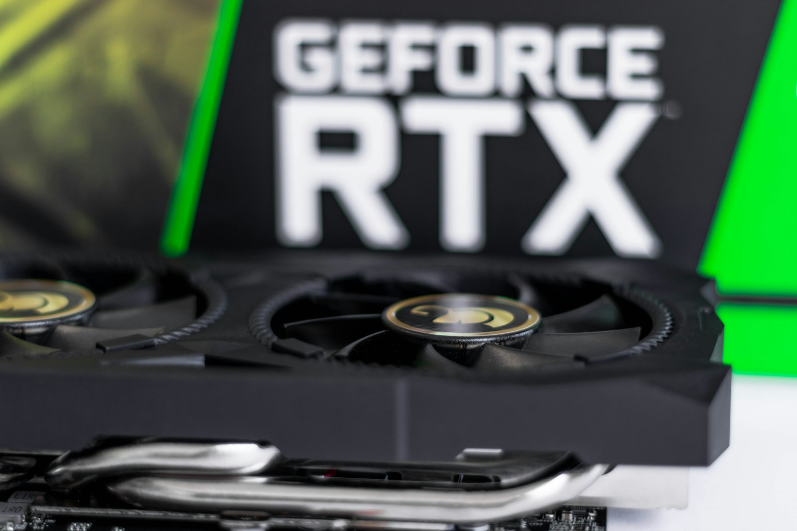 Close-up of a graphics card on a table