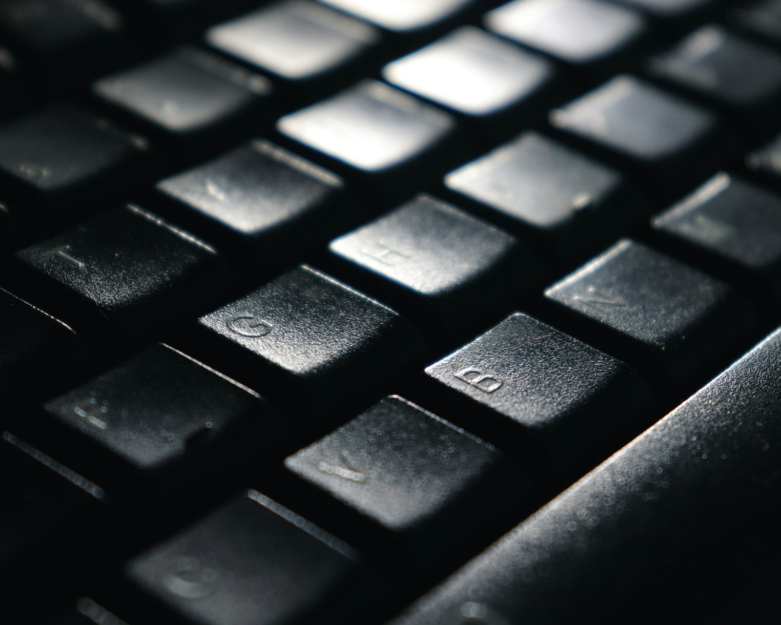 Close up view of a black keyboard